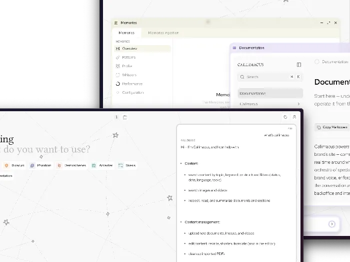 Callimacus AI-native e-commerce platform screenshot