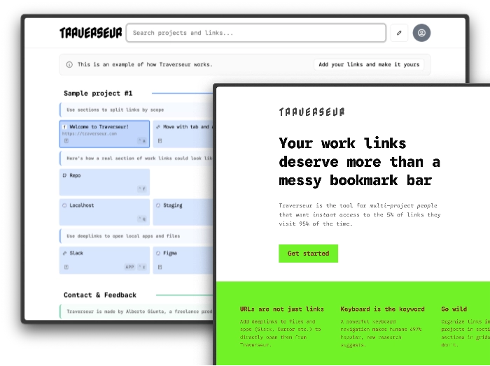 Traverseur personal website screenshot